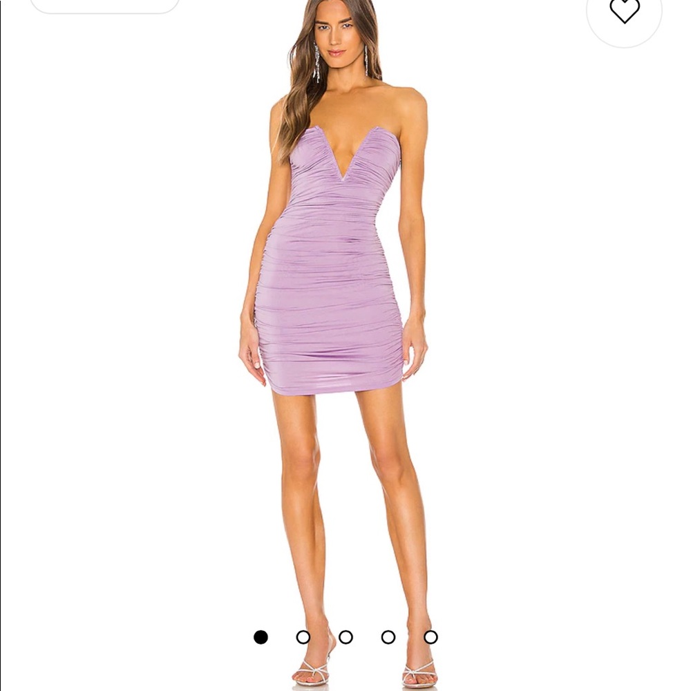 superdown Ruched Mini Dress in Lavender in size XS